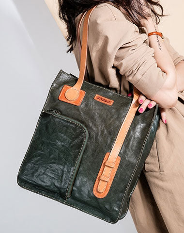 Unique Handmade Leather Handbag Tote Bag Shoulder Bag Purse For Women - EverHandmade