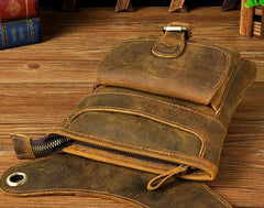 Cool Biker Leather Drop Leg Bag Mens Belt Pouch Waist Bag Shoulder Bag for Men