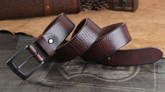 Genuine Leather Punk Rock Biker Trucker Mens Belt Men Black Coffee Belt for Men