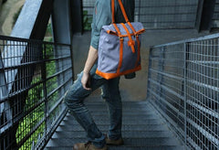 Canvas Leather Mens Backpack Travel Backpacks Laptop Backpack for men