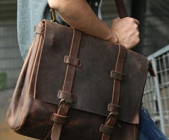 Vintage Leather Mens Briefcase Messenger Bag Handbag Shoulder Bag for men
