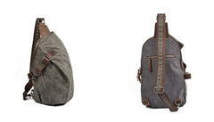 Cool Waxed Canvas Mens Sling Bag Chest Bag One Shoulder Packs for men