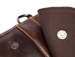 Cool Coffee Small Square Leather Mens Side Bag Messenger Bag Shoulder Bag for Men