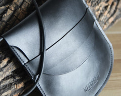 Handmade LEATHER WOMEN Round Saddle SHOULDER BAG Circle Crossbody Purse FOR WOMEN