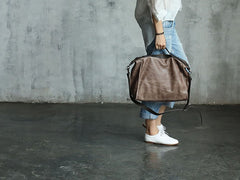 Vintage WOMENs LEATHER Work Handbag Shoulder Briefcase Purse FOR WOMEN