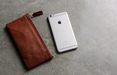 Vintage LEATHER Womens Long Clutch Wallet Zipper Slim Long Wallet FOR Women