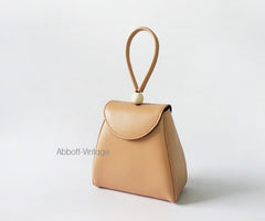 Stylish Leather Beige Womens Handbag Clutch Purse Wristlet Bag for Women