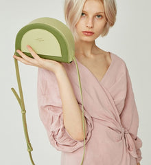 Cute Leather Red Green Womens Mini Saddle Purse Saddle Shoulder Bag for Women