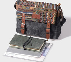 Vintage Mens Canvas Gray Cool Side Bag Messenger Bag Shoulder Bag for Men