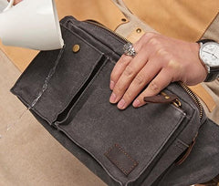 Canvas Mens Fanny Pack Canvas Waist Bag Small Canvas Chest Bag for Men