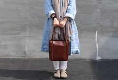 Stylish LEATHER Brown WOMEN Tote Bag Tote Shoulder Purses FOR WOMEN