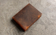 Vintage LEATHER Womens Small Wallet Bifold Leather billfold Wallet FOR Women