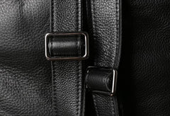 Genuine Leather Mens Cool Backpack Black Large Travel Backpack for men