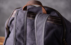 Cool Canvas Leather Mens Backpack Large Travel Backpacks Hiking Backpack for Men