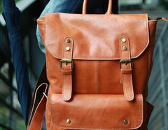 Cool Brown Mens Leather Backpack Cool Travel Backpacks School Backpacks for men