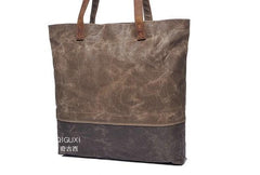 Mens Waxed Canvas Tote Bag Canvas Shopper Bags Canvas Shoulder Bags for Men