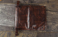 Handmade Leather Mens Cool Long Leather Wallet Bifold Clutch Wallet for Men
