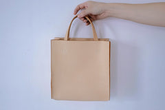 Handmade Leather Small Beige Womens Tote Shoulder Bag Handbag Purse Tassels for Women