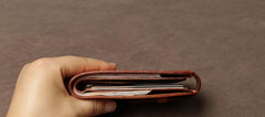 Handmade Leather Mens Cool Slim Leather Small Wallet Men billfold Wallets for Men