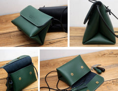 Cute LEATHER WOMEN Triangular SHOULDER BAG Stylish Crossbody Purse FOR WOMEN