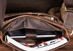 Vintage Leather Cool Small Messenger Bag Shoulder Bag For Men