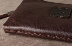 Cool Leather Mens Clutch Wallet Zipper Clutch Wallet Wristlet Wallet for Men