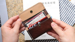 Leather Mens Card Wallet Front Pocket Wallets Small Slim Wallets Change Wallet for Men