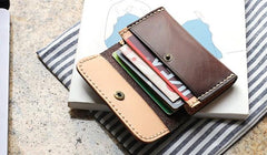 Leather Mens Card Wallet Front Pocket Wallets Small Slim Wallets Change Wallet for Men