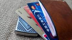 Handmade Leather Mens Slim Front Pocket Wallet Leather Small Wallets  for Men