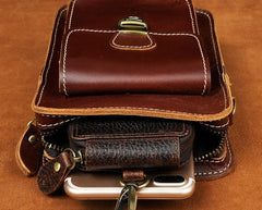 Cool Mens Small Leather Belt Pouch Holster Belt Case Waist Pouch Side Bag for Men