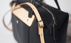Handmade Leather Black Womens Handbag Fashion Shoulder Bag for Women