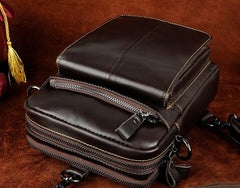 Mens Leather Side Bag Belt Pouch Holster Sling Bag Belt Case Waist Pouch for Men