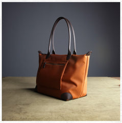 Womens Orange Nylon Shoulder Tote Large Orange Nylon Handbag Purse for Ladies