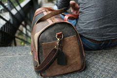 Cool Leather Mens Weekender Bags Travel Bag Duffle Bags Overnight Bag for men