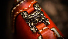 Handmade Leather Mens Tibetan Chain Biker Wallet Cool Leather Wallets Long Clutch Wallets for Men