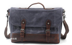 Mens Waxed Canvas Leather Messenger Bag Camera Side Bag Courier Bag for Men