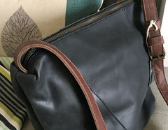 Vintage LEATHER WOMENs Bucket SHOULDER BAG Barrel Crossbody Purse FOR WOMEN