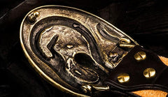 Handmade Leather Tooled Chinese Dragon Mens Belt Custom Cool Leather Men Belts for Men