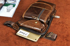 Cool Leather Drop Leg Bag Belt Pouches Mens Waist Bag Shoulder Bag for Men