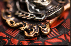 Handmade Leather Tibetan Mens Biker Chain Wallets Cool Long Chain Wallets for Men