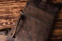 Genuine Leather Mens Cool Chest Bag Sling Bag Crossbody Bag Travel Bag Hiking Bag for men