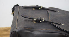Vintage Mens Leather 15inch Laptop Backpack Leather School Backpack Travel Backpack for Men
