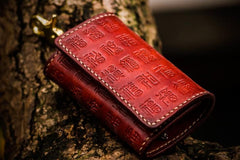 Handmade Leather Tooled Mens Cool Car Key Wallets Car Key Holder Car KeyChain for Men