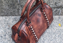 Handmade Leather Handbag Doctor Bag Purse Crossbody Shoulder Bag for Girl Women Lady - EverHandmade