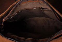 Vintage leather mens Small Messenger bag Shoulder Laptop bag Briefcases - EverHandmade