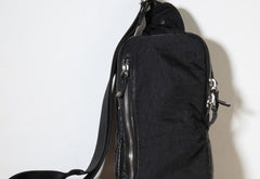 Handmade Genuine Leather Mens Cool Chest Bag Sling Bag Crossbody Bag Travel Bag Hiking Bag for men