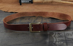 Genuine Leather Punk Rock Biker Trucker Mens Belt Men Black Coffee Belt for Men