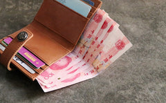 Cool Leather Mens Small Wallet Leather billfold Bifold Card Wallets for Men