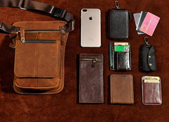 Cool Biker Mens Leather Drop Leg Bag Belt Pouch Waist Bag Side Bag Shoulder Bag for Men