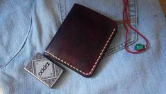 Vintage Coffee Leather Mens Small Wallet Leather billfold Bifold Wallets for Men